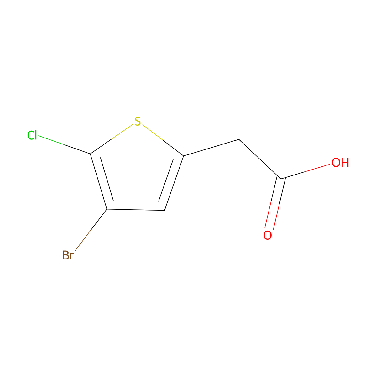 2-(4-Bromo-5-chlorothiophen-2-yl)acetic acid molecular structure, CAS 1602071-29-3