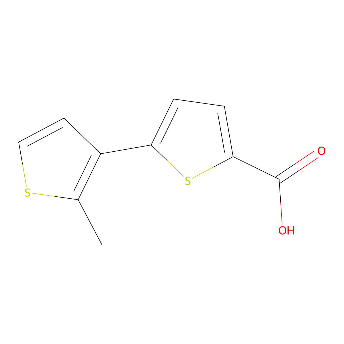 5-(2-Methylthiophen-3-yl)thiophene-2-carboxylic acid molecular structure, CAS 1602072-59-2