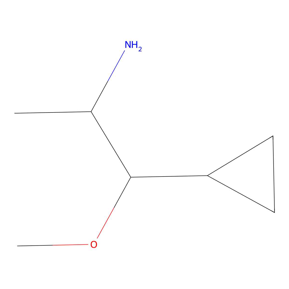 1-Cyclopropyl-1-methoxypropan-2-amine molecular structure, CAS 1602079-30-0
