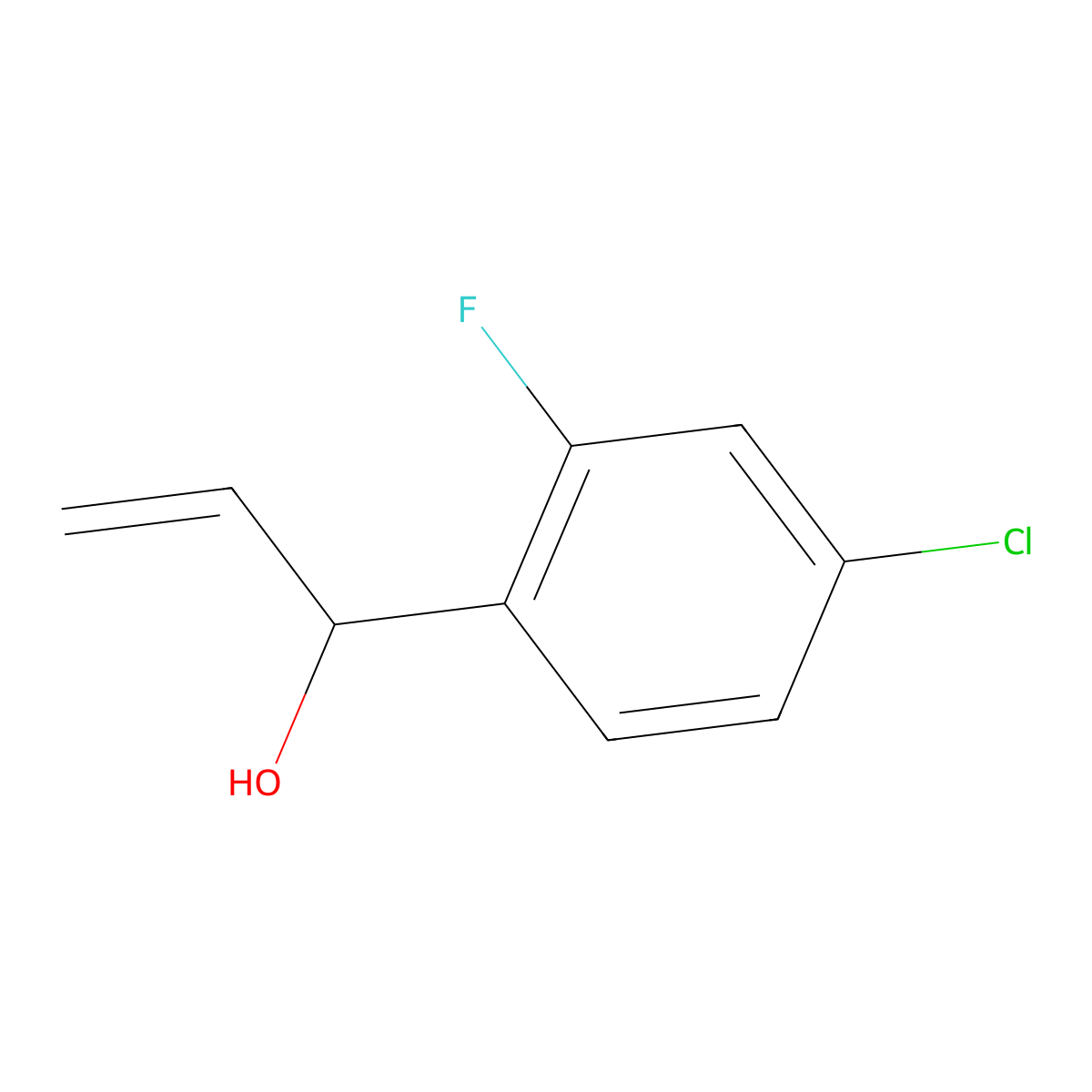 1-(4-Chloro-2-fluorophenyl)prop-2-en-1-ol molecular structure, CAS 1602085-32-4