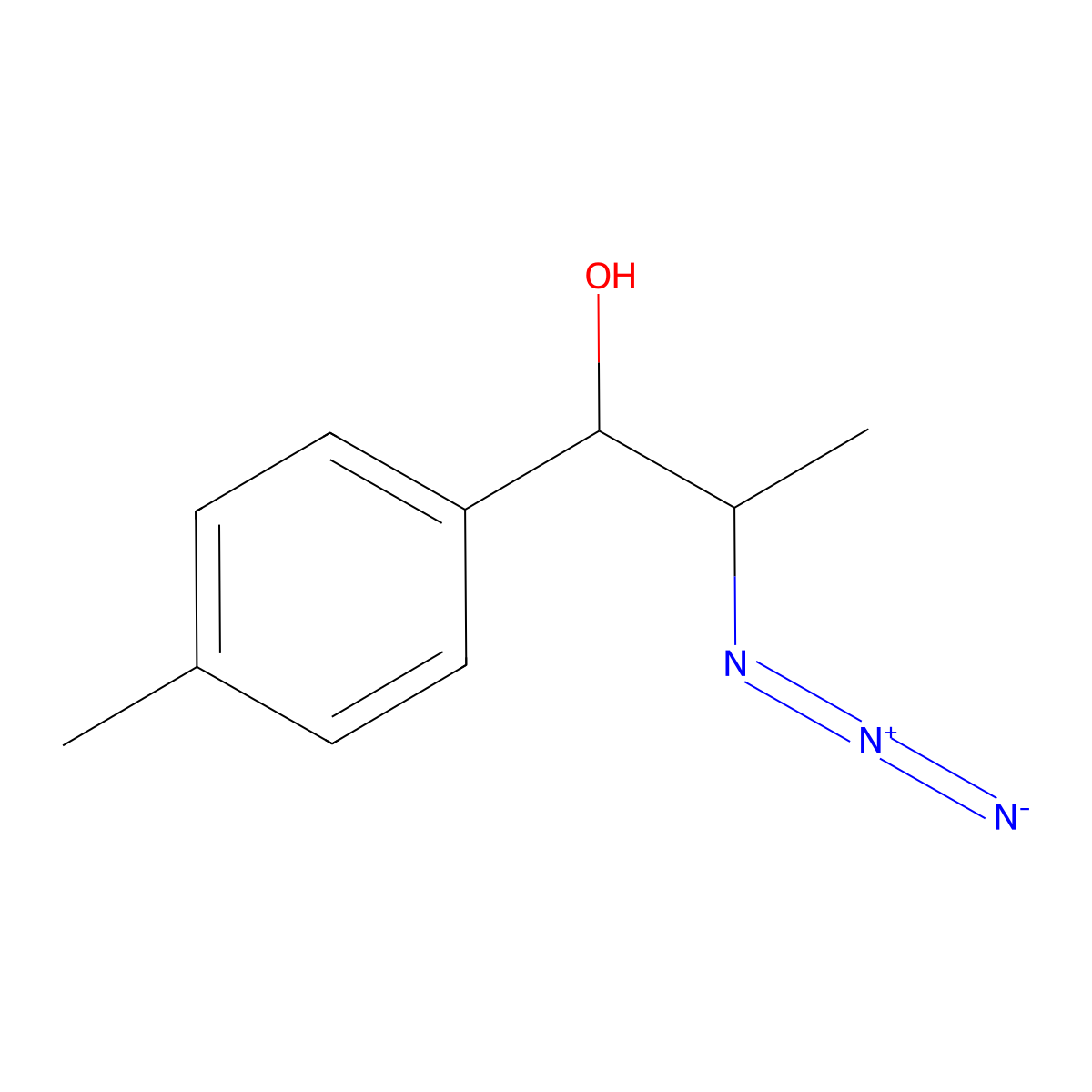 2-Azido-1-(4-methylphenyl)propan-1-ol molecular structure, CAS 1602109-74-9