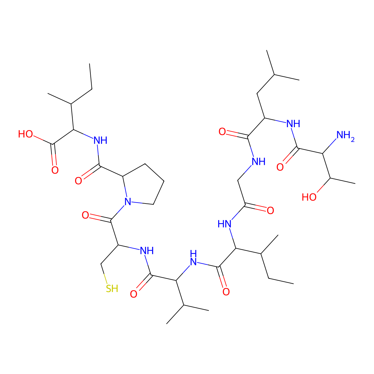 H-Thr-Leu-Gly-Ile-Val-Cys-Pro-Ile-OH molecular structure, CAS 160212-93-1