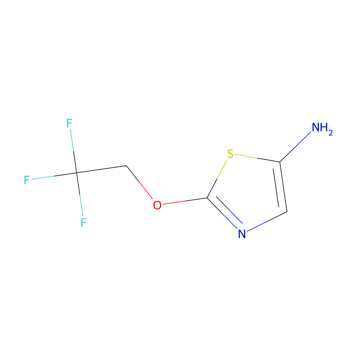 2-(2,2,2-Trifluoroethoxy)-1,3-thiazol-5-amine molecular structure, CAS 1602140-24-8