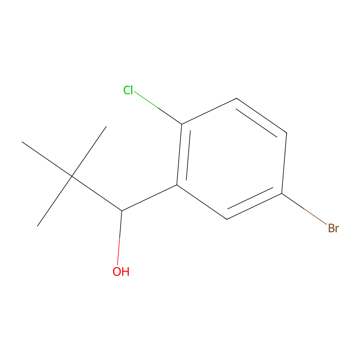 5-Bromo-2-chloro-alpha-(1,1-dimethylethyl)benZenemethanol molecular structure, CAS 1602144-97-7
