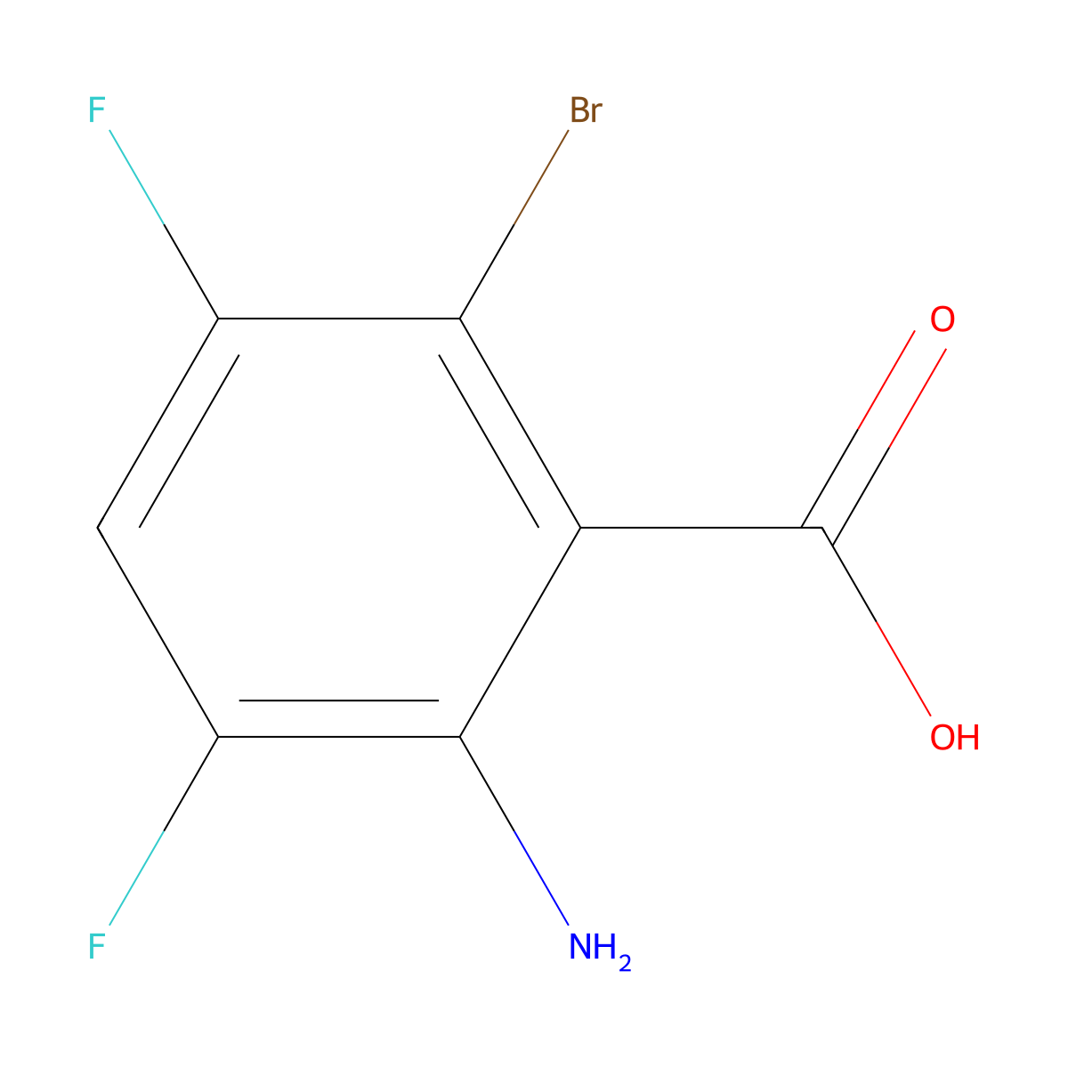 2-Amino-6-bromo-3,5-difluorobenzoic acid molecular structure, CAS 1602151-62-1
