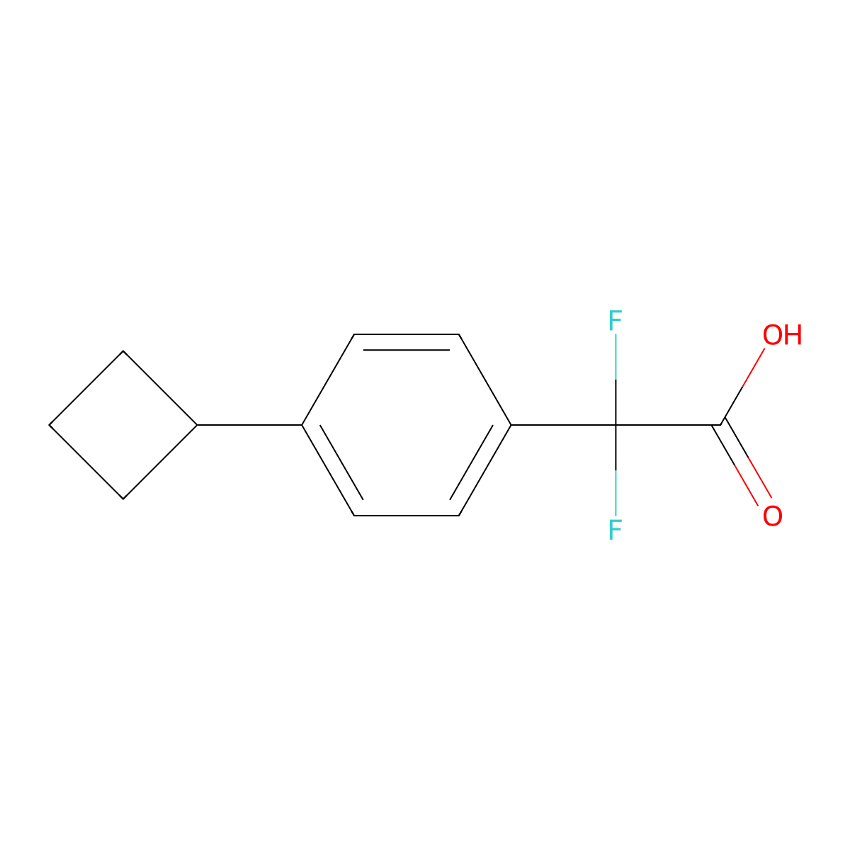 2-(4-Cyclobutylphenyl)-2,2-difluoroacetic acid molecular structure, CAS 1602156-06-8