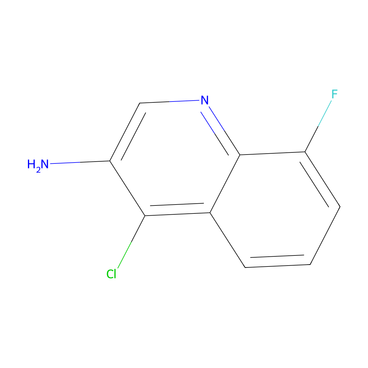 4-Chloro-8-fluoroquinolin-3-amine molecular structure, CAS 1602166-76-6