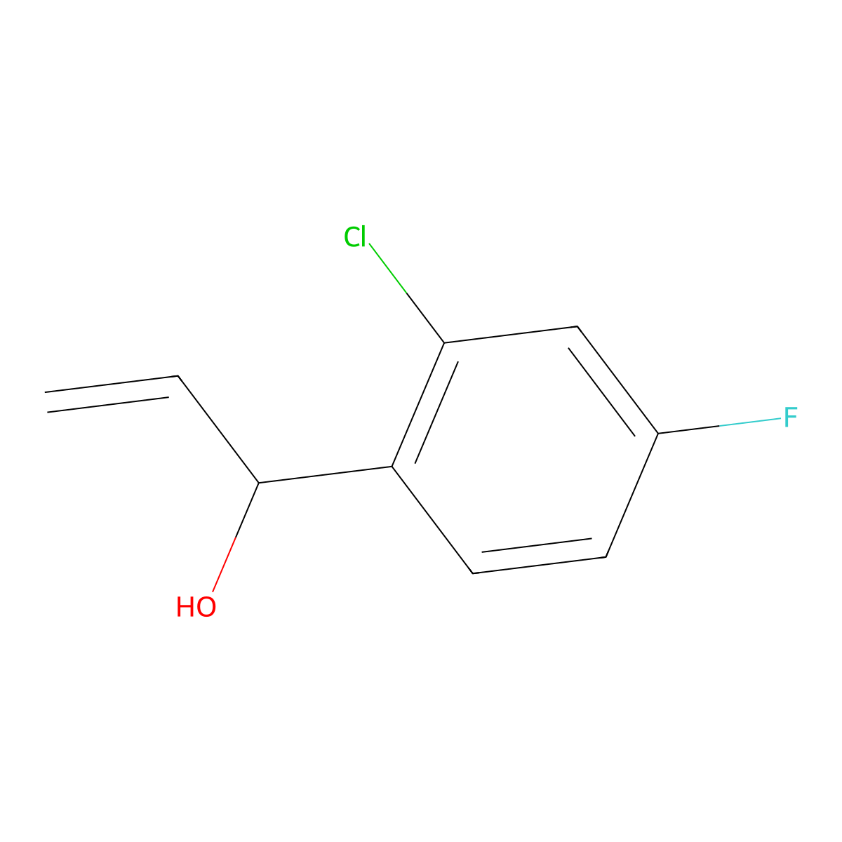 1-(2-Chloro-4-fluorophenyl)prop-2-en-1-ol molecular structure, CAS 1602184-74-6