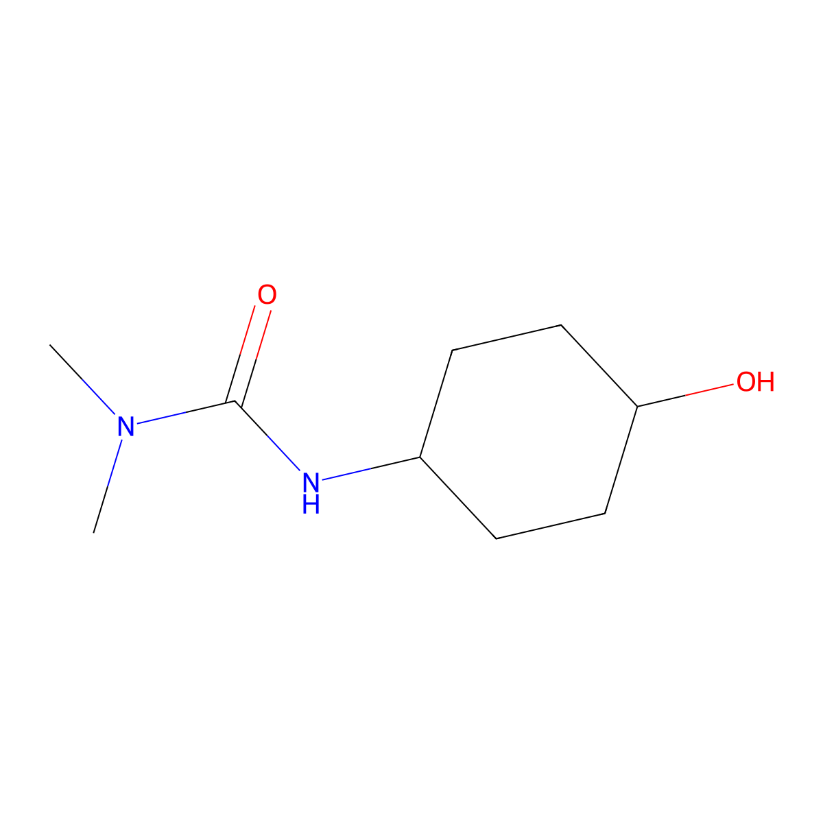 rac-3,3-dimethyl-1-((1R,4R)-4-hydroxycyclohexyl)urea molecular structure, CAS 1602185-16-9