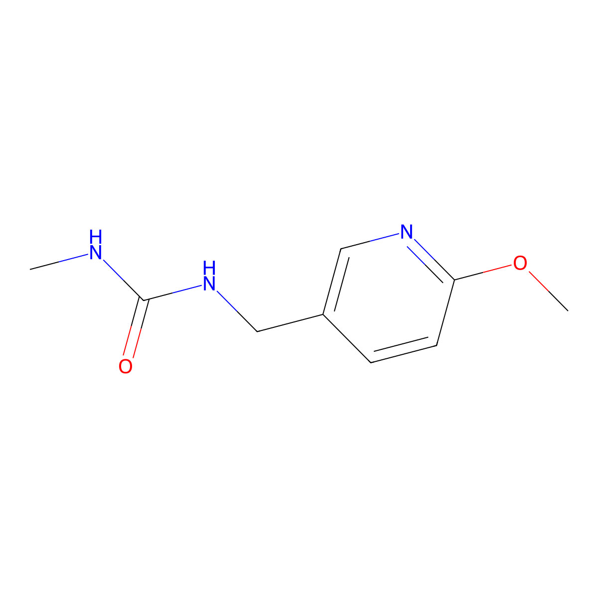 1-[(6-Methoxypyridin-3-yl)methyl]-3-methylurea molecular structure, CAS 1602194-44-4