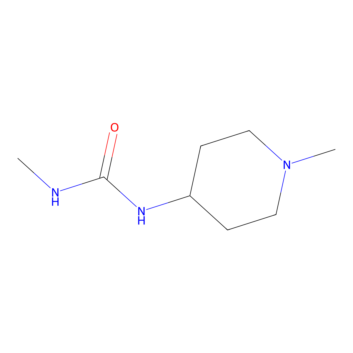 3-Methyl-1-(1-methylpiperidin-4-yl)urea molecular structure, CAS 1602197-45-4