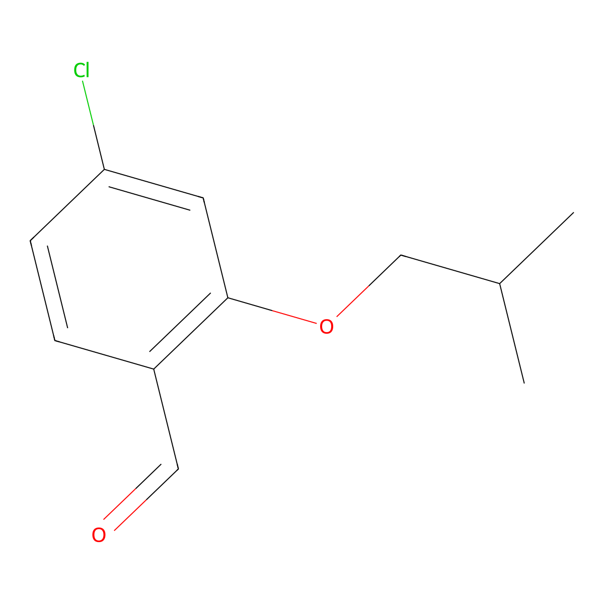 4-Chloro-2-isobutoxybenzaldehyde molecular structure, CAS 1602198-60-6