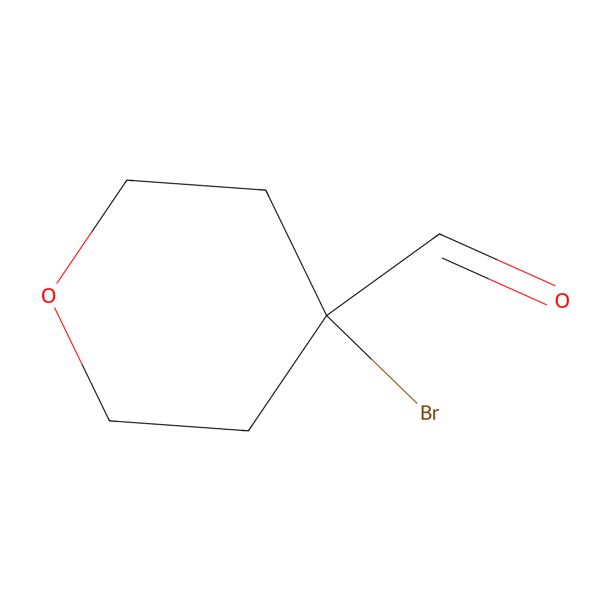 4-Bromooxane-4-carbaldehyde molecular structure, CAS 1602211-57-3