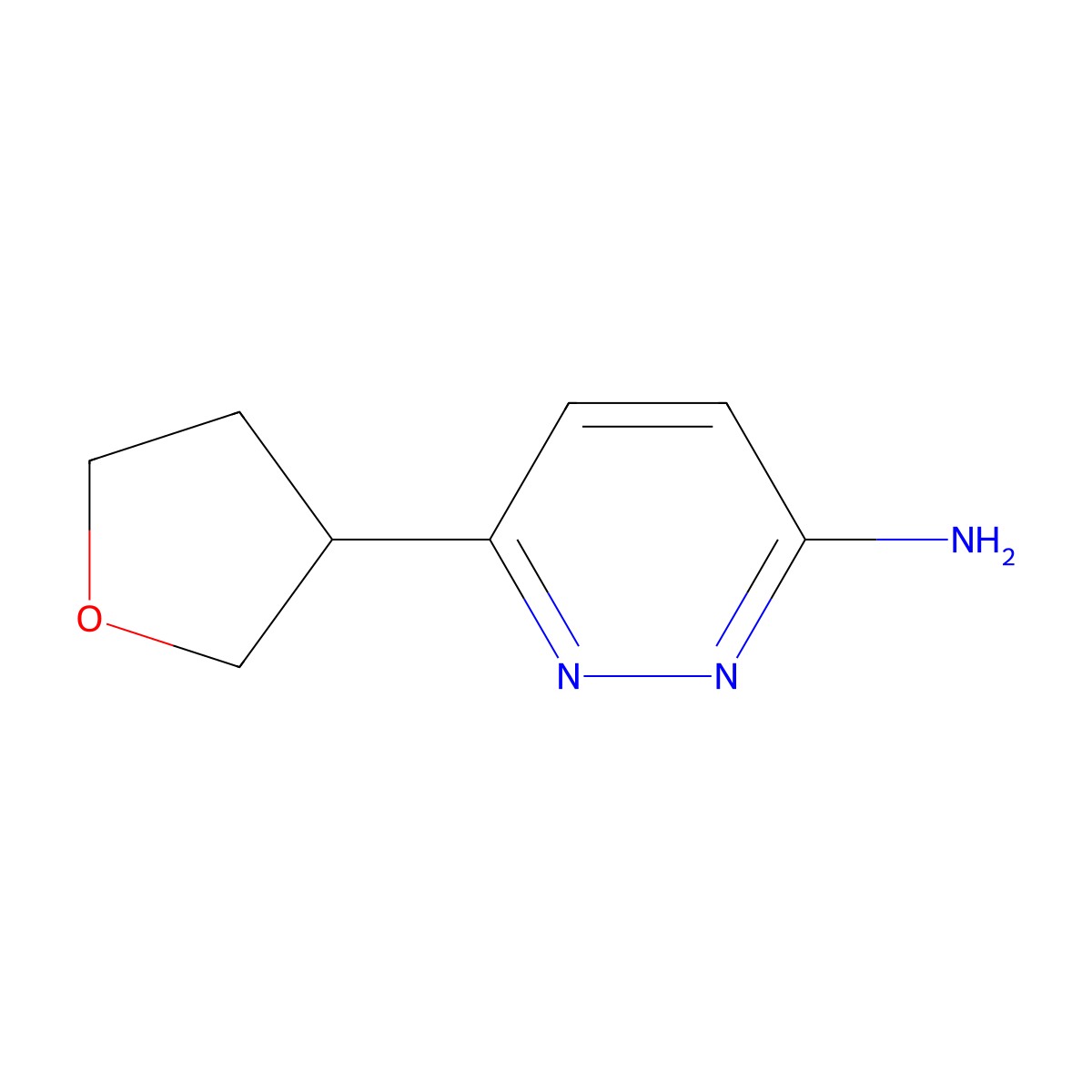 6-(Oxolan-3-yl)pyridazin-3-amine molecular structure, CAS 1602247-10-8