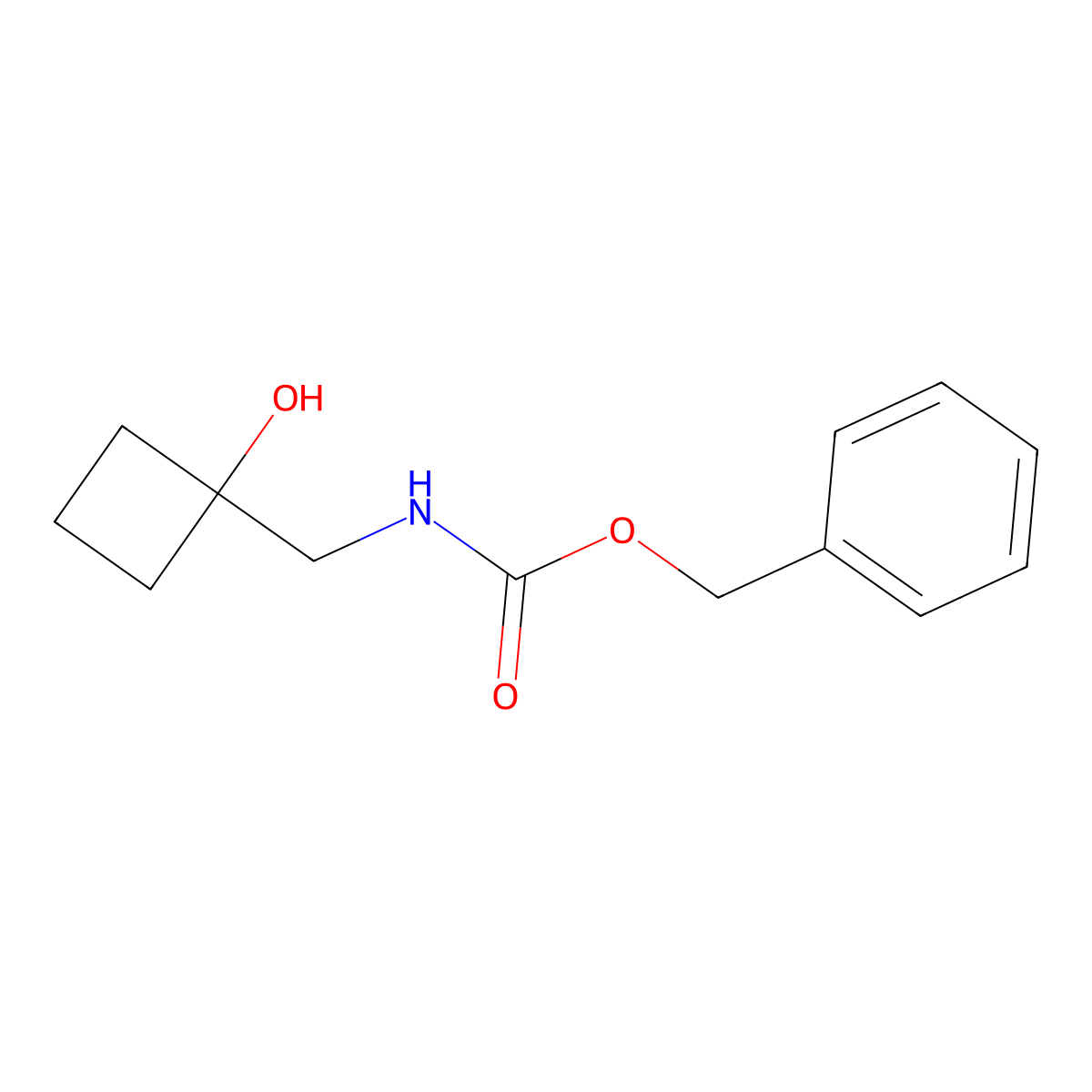 benzyl N-[(1-hydroxycyclobutyl)methyl]carbamate molecular structure, CAS 1602251-72-8