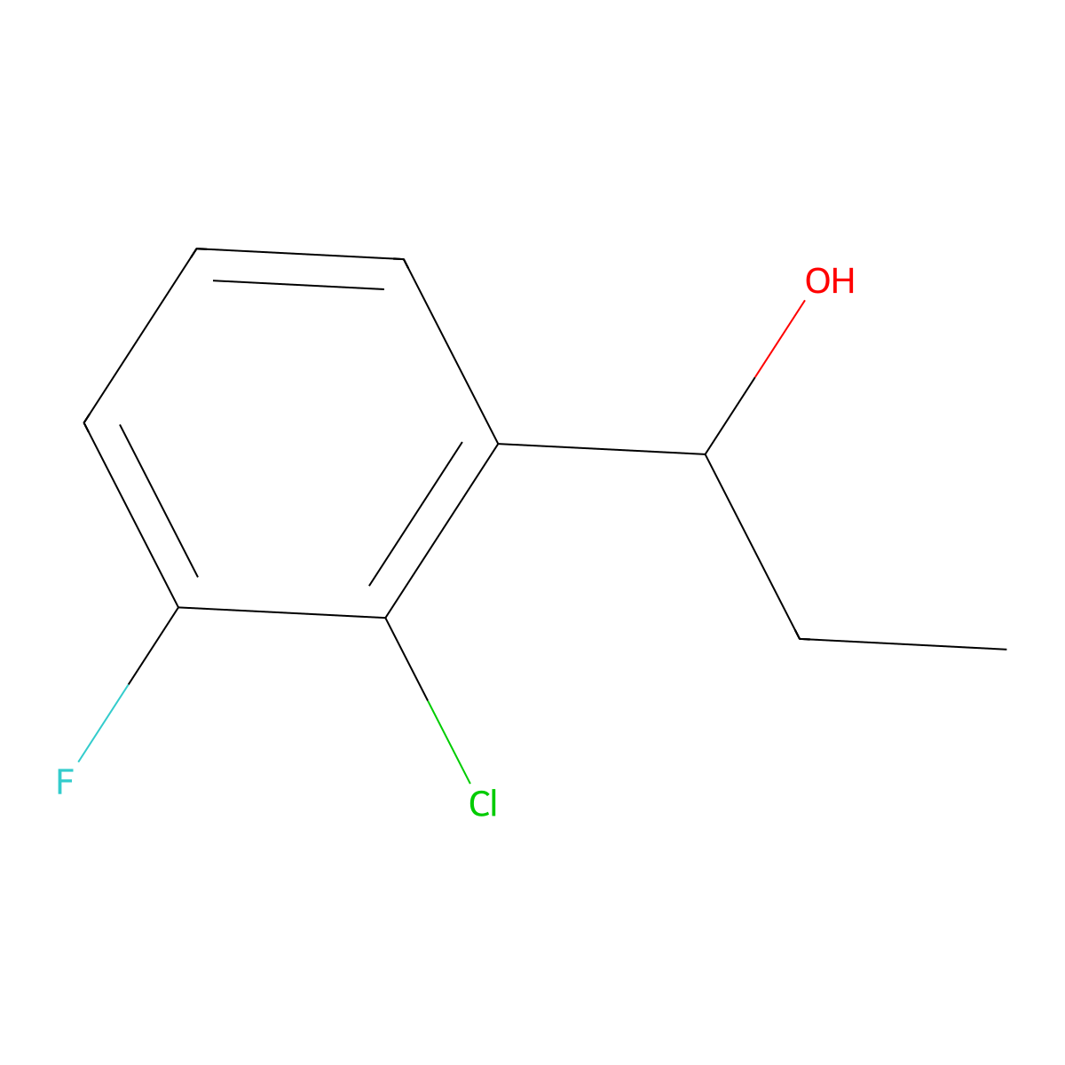 2-Chloro-alpha-ethyl-3-fluorobenZenemethanol molecular structure, CAS 1602253-02-0