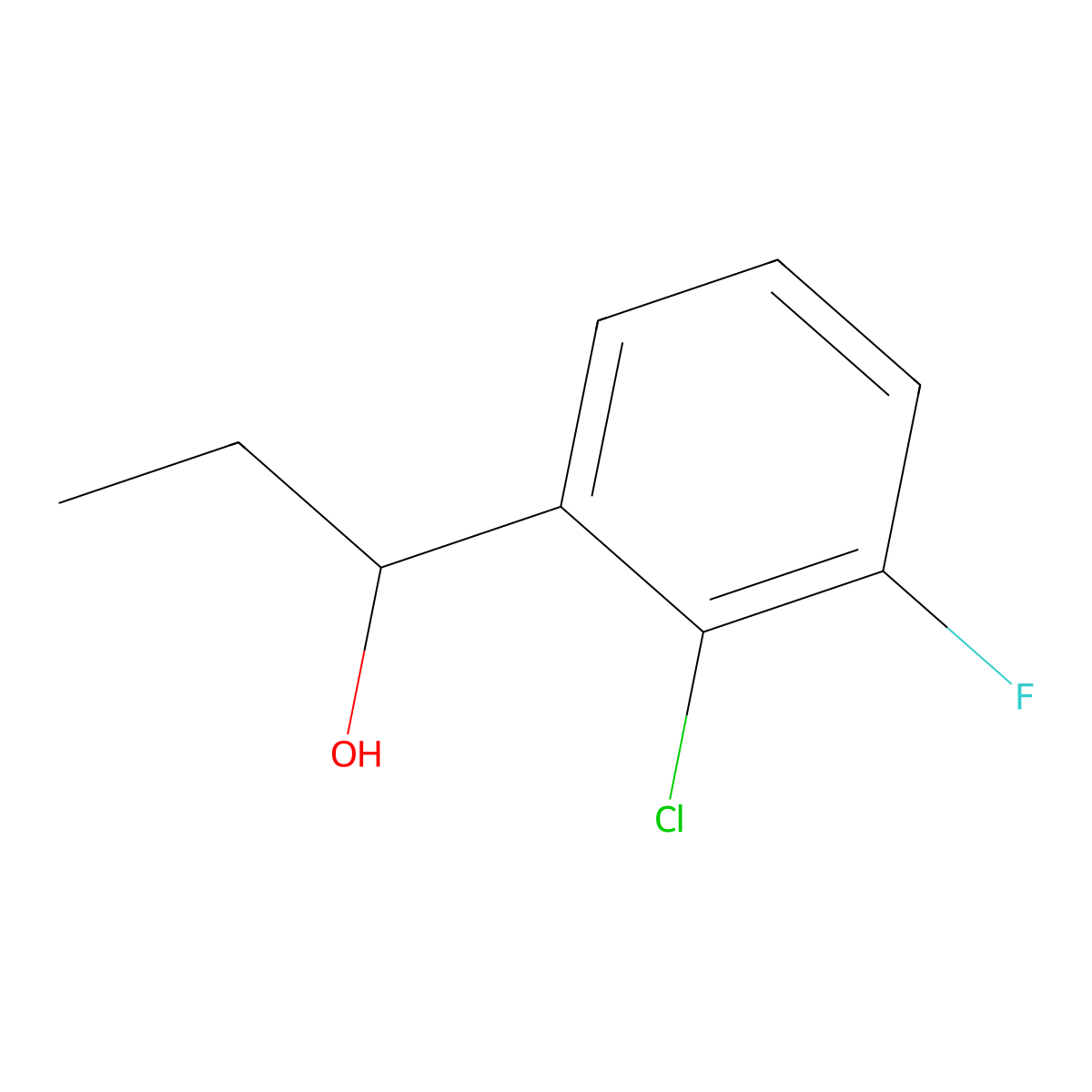 2-Chloro-alpha-ethyl-3-fluorobenZenemethanol molecular structure, CAS 1602253-02-0