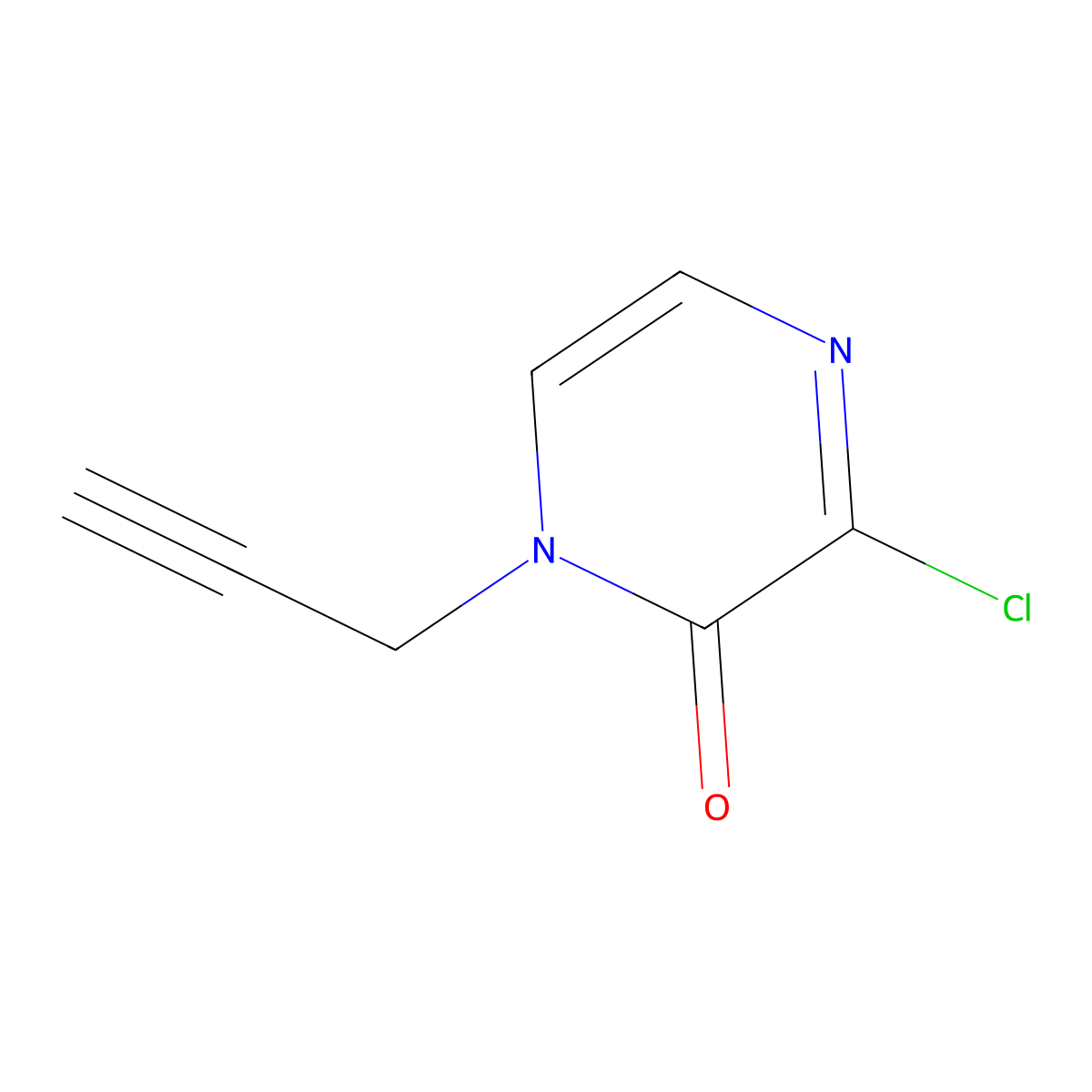 3-Chloro-1-(prop-2-yn-1-yl)-1,2-dihydropyrazin-2-one molecular structure, CAS 1602259-62-0