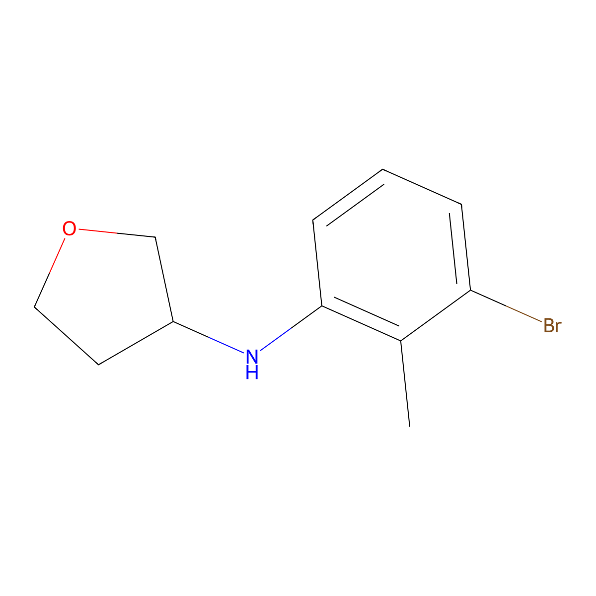 N-(3-bromo-2-methylphenyl)oxolan-3-amine molecular structure, CAS 1602260-80-9