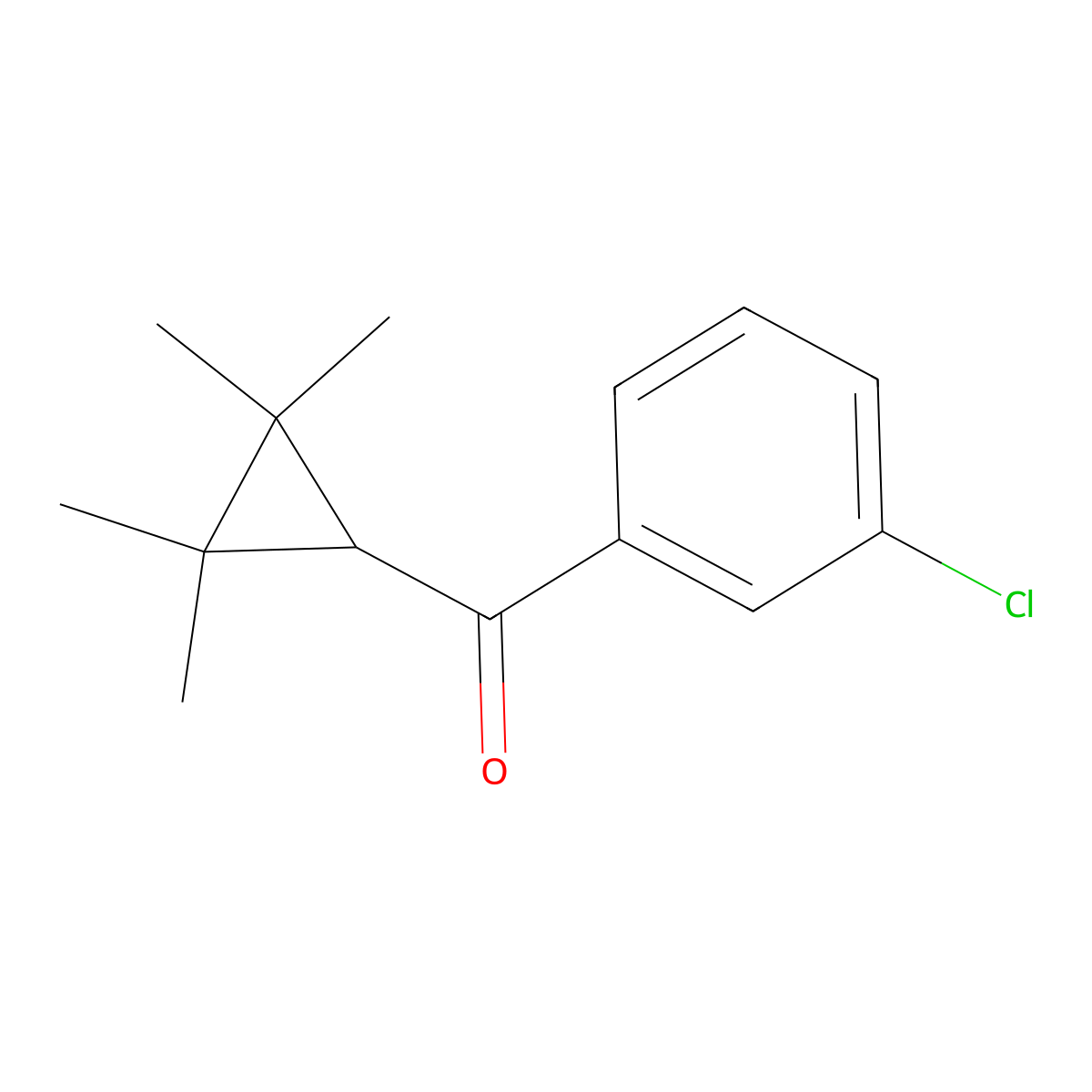 (3-Chlorophenyl)(2,2,3,3-tetramethylcyclopropyl)methanone molecular structure, CAS 1602271-88-4