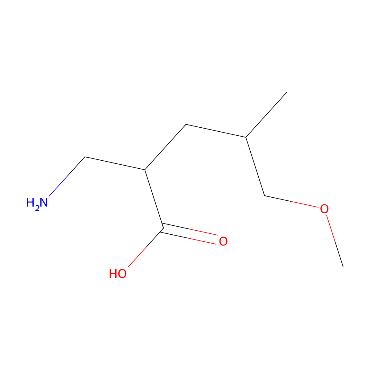 2-(Aminomethyl)-5-methoxy-4-methylpentanoic acid molecular structure, CAS 1602286-27-0