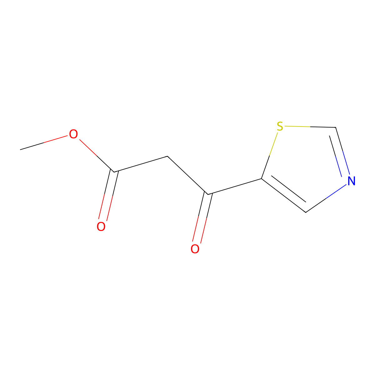 Methyl 3-oxo-3-(1,3-thiazol-5-yl)propanoate molecular structure, CAS 1602290-75-4
