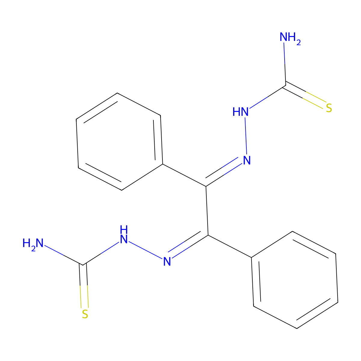 Hydrazinecarbothioamide, 2,2'-(1,2-diphenyl-1,2-ethanediylidene)bis- molecular structure, CAS 16023-50-0