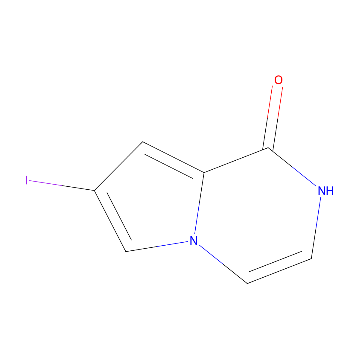 7-iodo-1H,2H-pyrrolo[1,2-a]pyrazin-1-one molecular structure, CAS 1602302-69-1