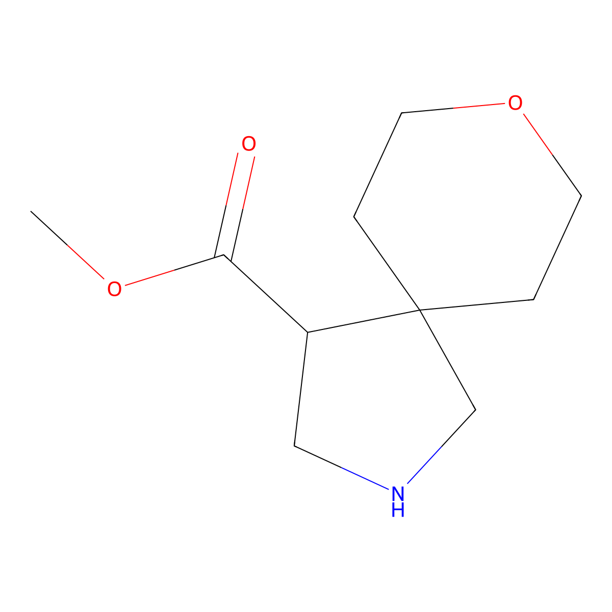 Methyl 8-oxa-2-azaspiro[4.5]decane-4-carboxylate molecular structure, CAS 1602313-90-5