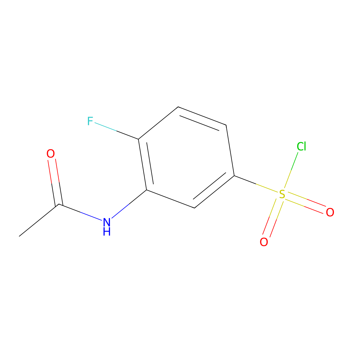 3-Acetamido-4-fluorobenzene-1-sulfonyl chloride molecular structure, CAS 160233-26-1