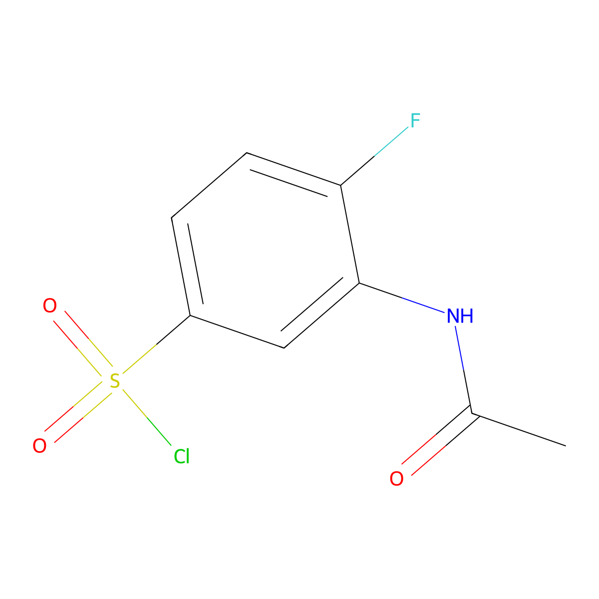 3-Acetamido-4-fluorobenzene-1-sulfonyl chloride molecular structure, CAS 160233-26-1
