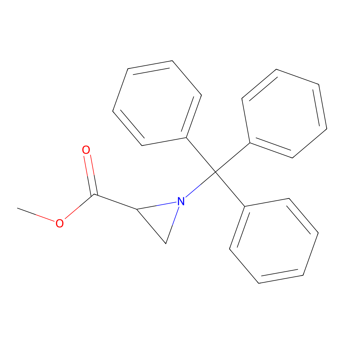 methyl (2R)-1-(triphenylmethyl)aziridine-2-carboxylate molecular structure, CAS 160233-42-1