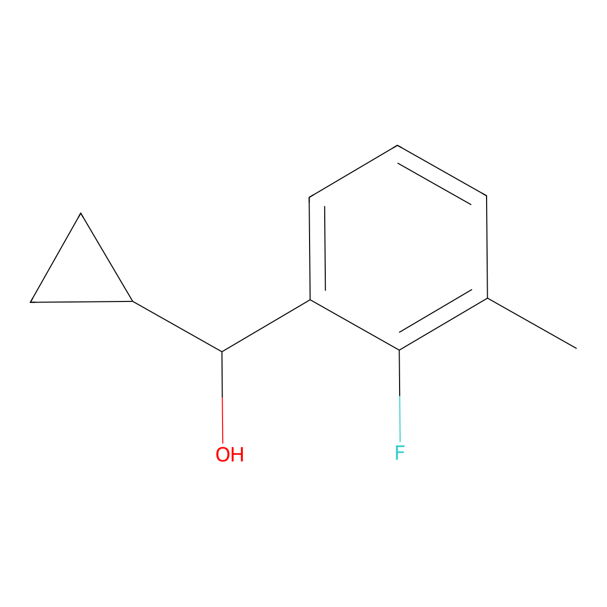 alpha-Cyclopropyl-2-fluoro-3-methylbenZenemethanol molecular structure, CAS 1602358-95-1