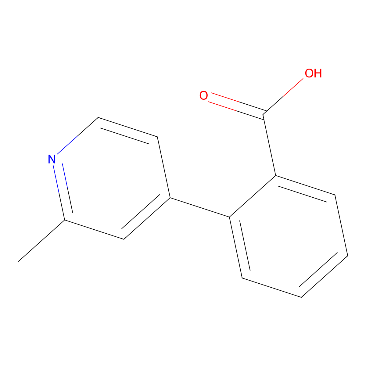 2-(2-Methyl-4-pyridinyl)benzoic acid molecular structure, CAS 1602377-93-4