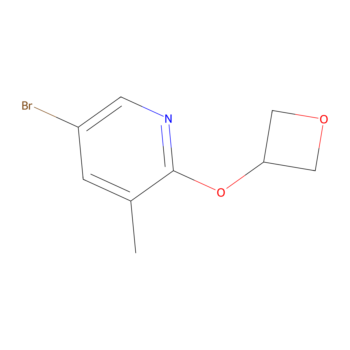 5-Bromo-3-methyl-2-(oxetan-3-yloxy)pyridine molecular structure, CAS 1602397-66-9