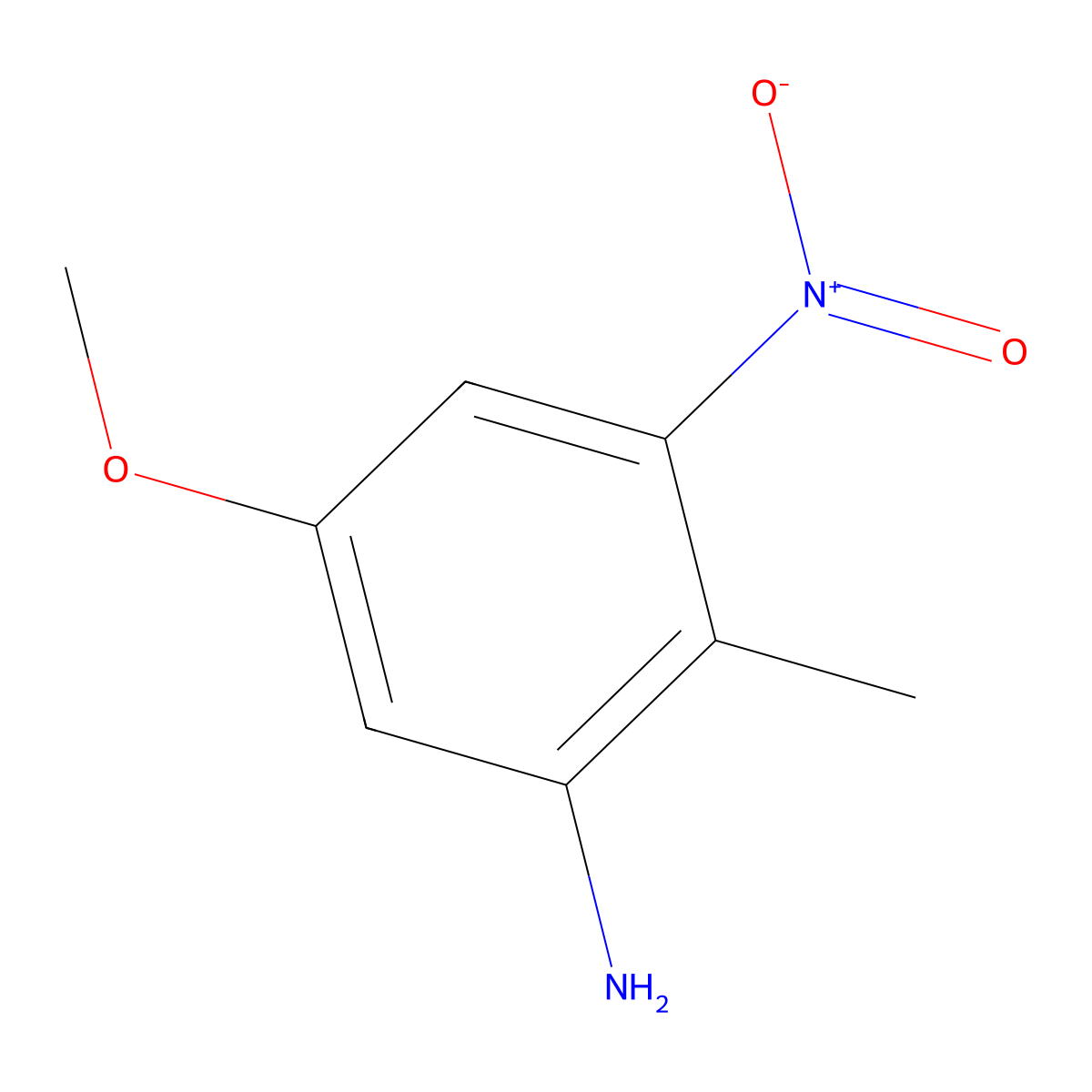 5-Methoxy-2-methyl-3-nitroaniline molecular structure, CAS 16024-30-9