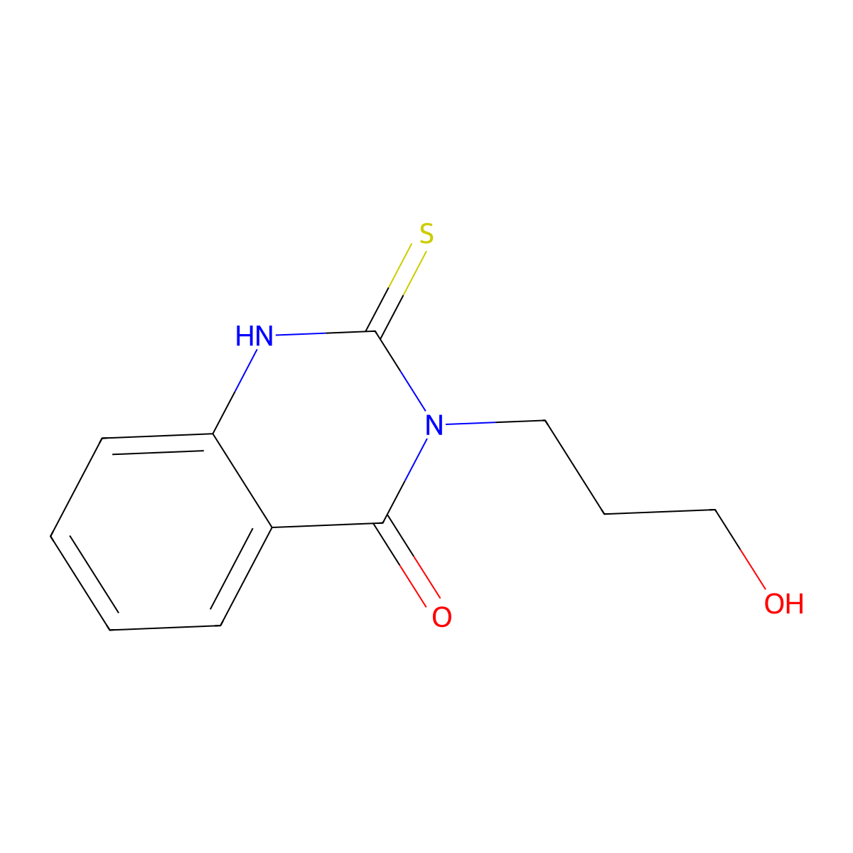 3-(3-hydroxypropyl)-2-thioxo-2,3-dihydroquinazolin-4(1H)-one molecular structure, CAS 16024-87-6