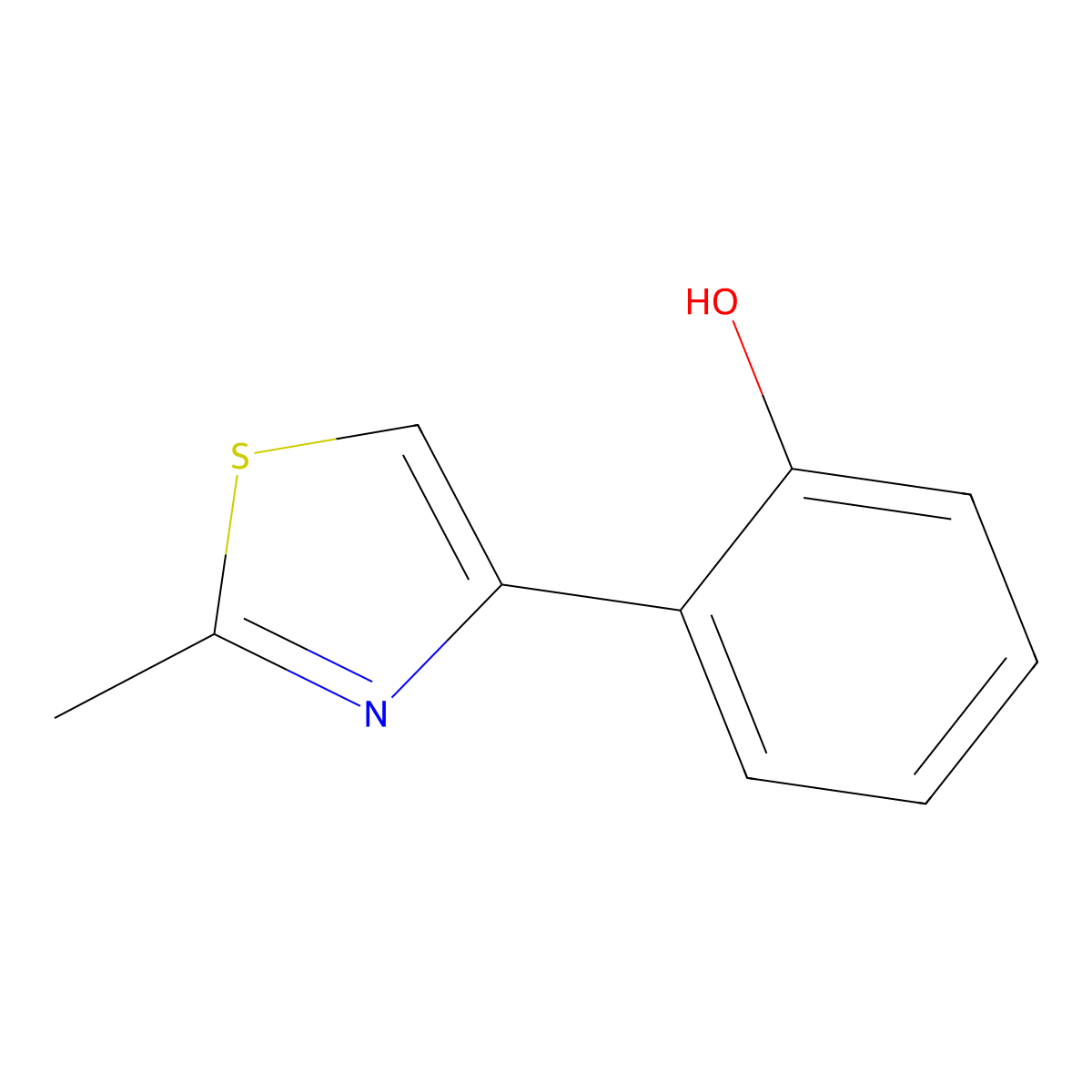 2-(2-Methyl-1,3-thiazol-4-yl)phenol molecular structure, CAS 160241-65-6