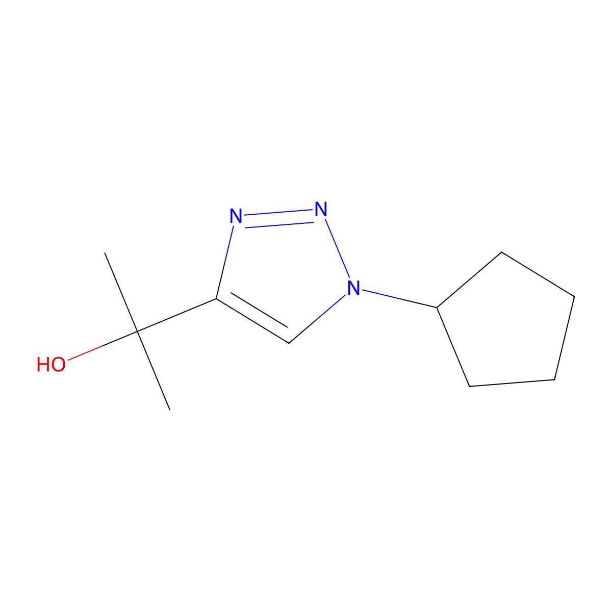 2-(1-cyclopentyl-1H-1,2,3-triazol-4-yl)propan-2-ol molecular structure, CAS 1602411-26-6