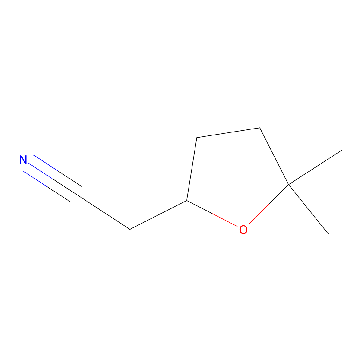 2-(5,5-Dimethyloxolan-2-yl)acetonitrile molecular structure, CAS 1602441-14-4