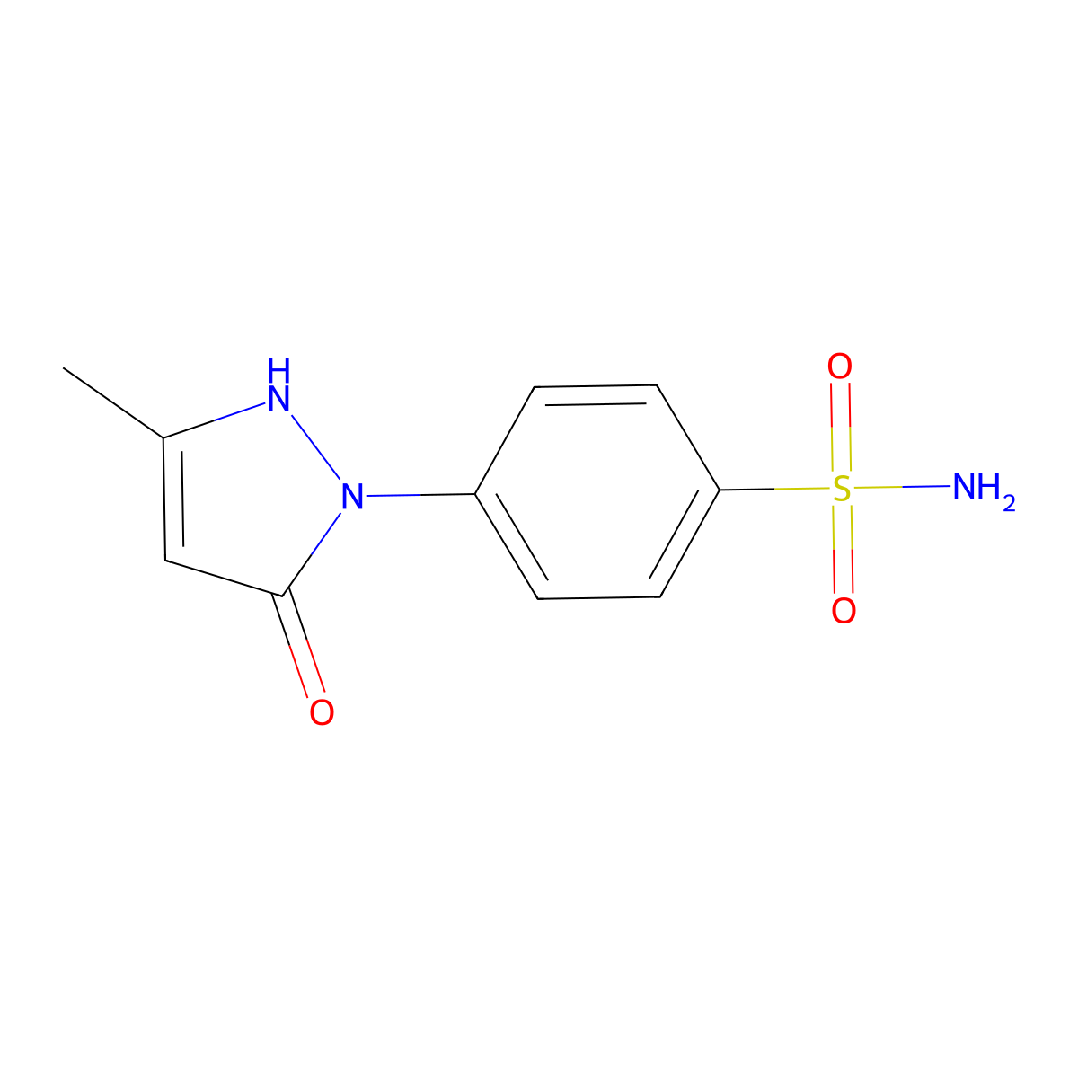 4-(3-Methyl-5-oxo-2,5-dihydro-1H-pyrazol-1-yl)benzene-1-sulfonamide molecular structure, CAS 160245-39-6