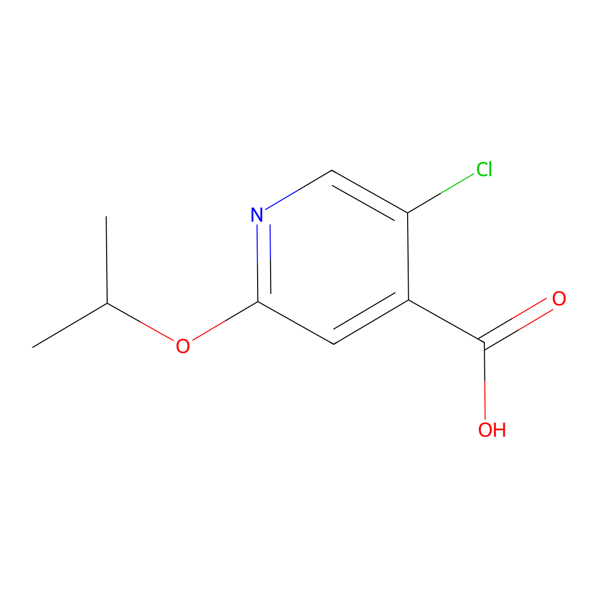 5-Chloro-2-(propan-2-yloxy)pyridine-4-carboxylic acid molecular structure, CAS 1602466-28-3