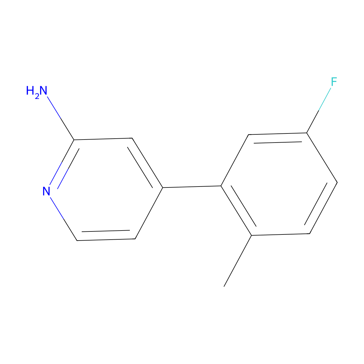 4-(5-Fluoro-2-methylphenyl)-2-pyridinamine molecular structure, CAS 1602469-92-0