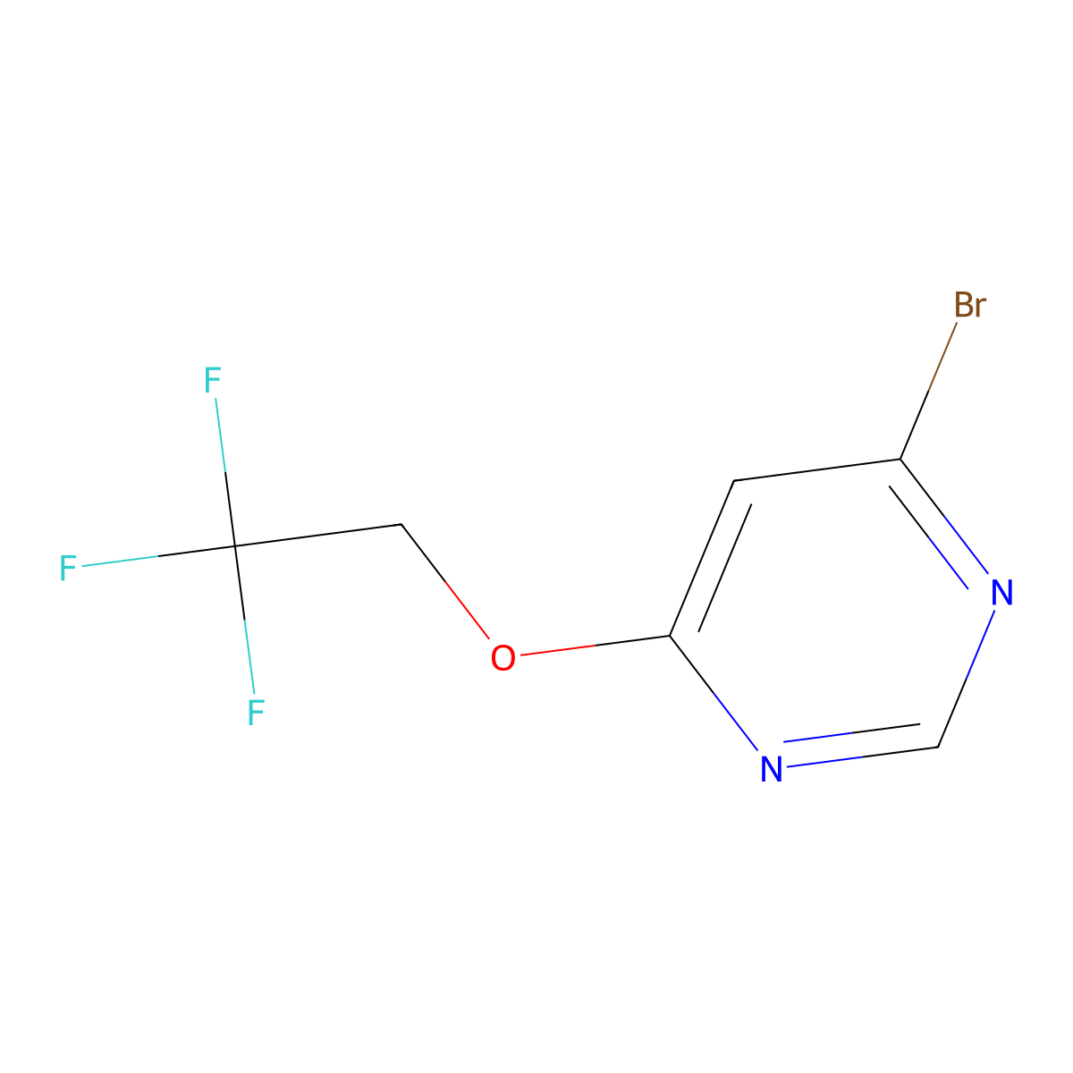 4-Bromo-6-(2,2,2-trifluoroethoxy)pyrimidine molecular structure, CAS 1602475-97-7