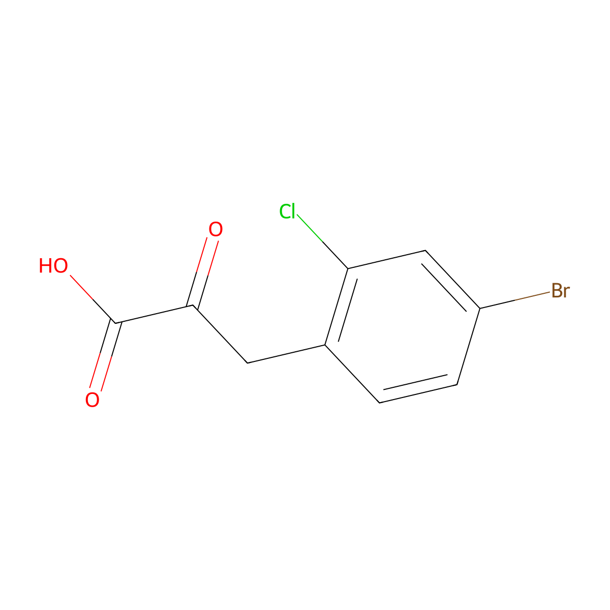 3-(4-Bromo-2-chlorophenyl)-2-oxopropanoic acid molecular structure, CAS 1602484-75-2