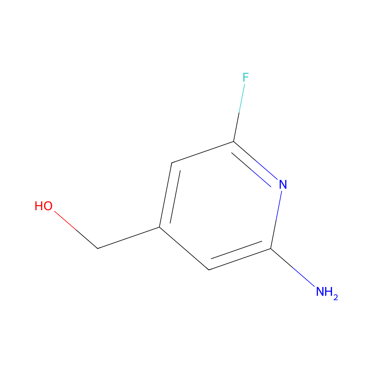 (2-Amino-6-fluoropyridin-4-yl)methanol molecular structure, CAS 1602486-10-1