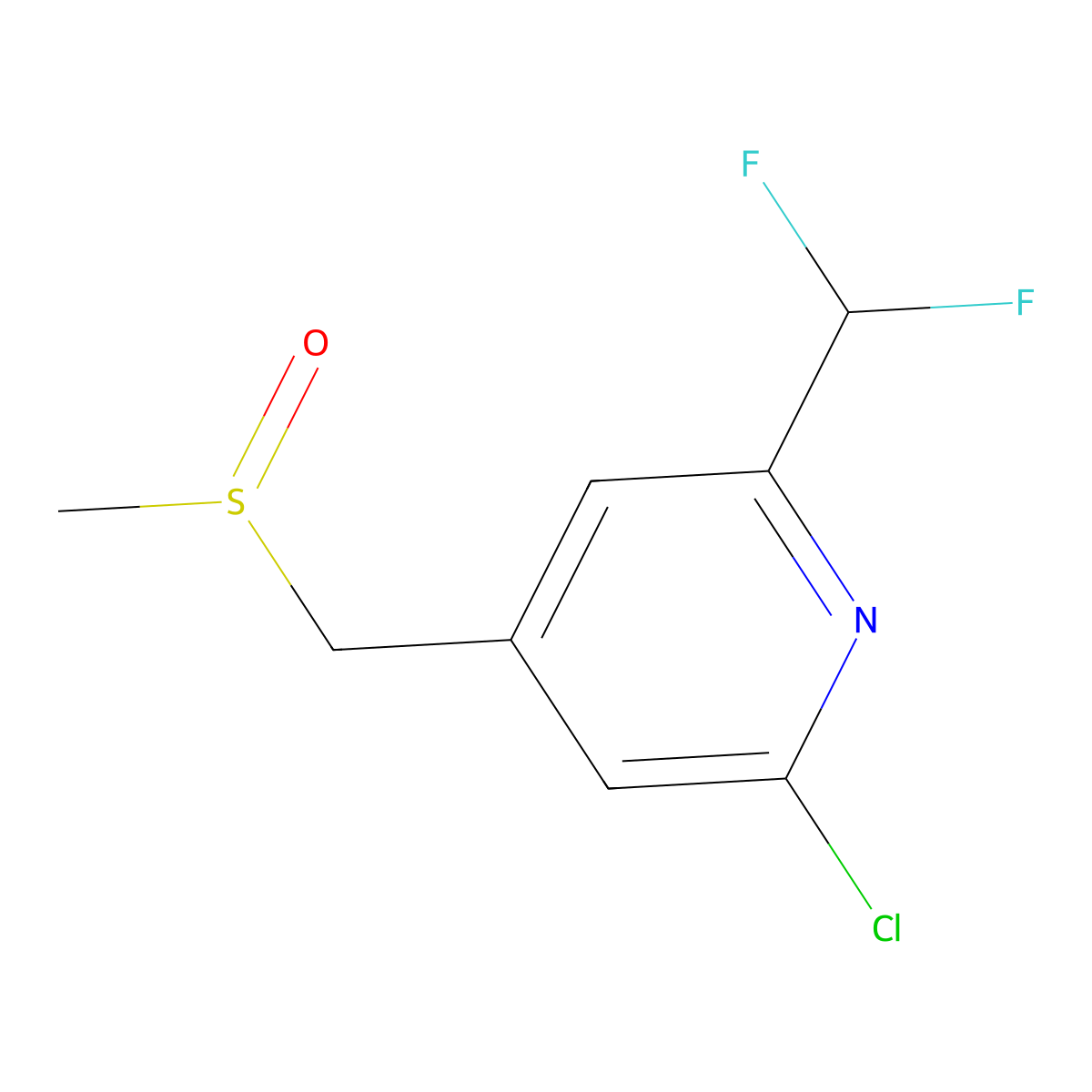 2-Chloro-6-(difluoromethyl)-4-[(methylsulfinyl)methyl]pyridine molecular structure, CAS 1602486-15-6