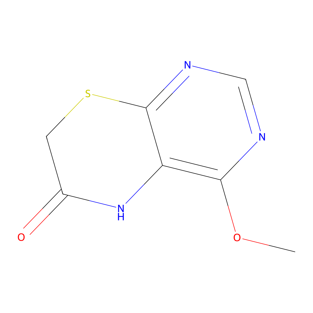 5H-Pyrimido(4,5-b)(1,4)thiazin-6(7H)-one, 4-methoxy- molecular structure, CAS 16025-11-9