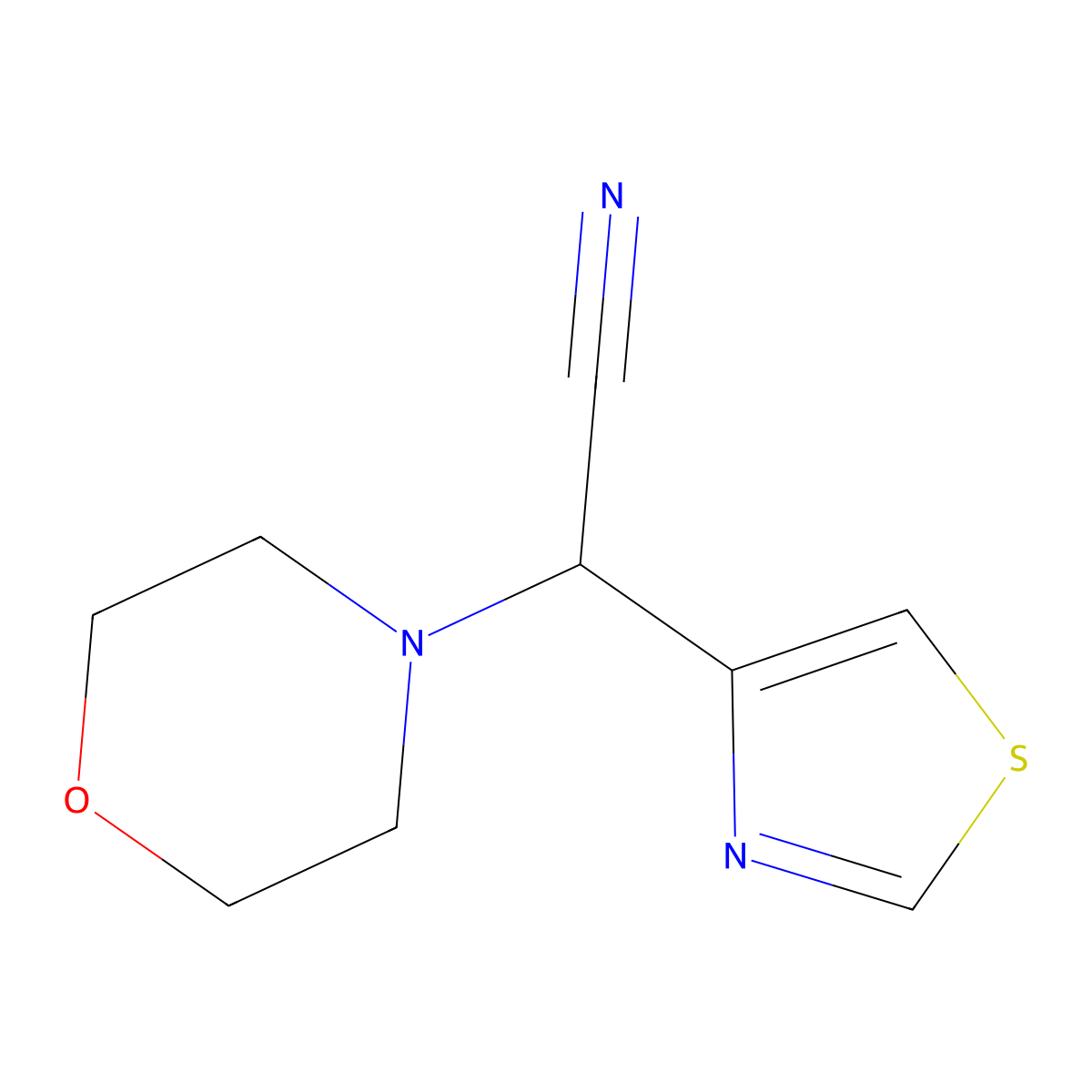 2-(Morpholin-4-yl)-2-(1,3-thiazol-4-yl)acetonitrile molecular structure, CAS 1602501-52-9