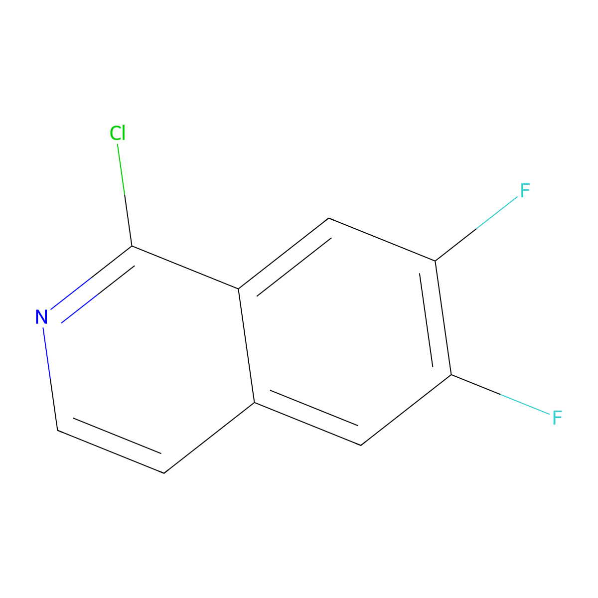 1-Chloro-6,7-difluoroisoquinoline molecular structure, CAS 1602501-66-5